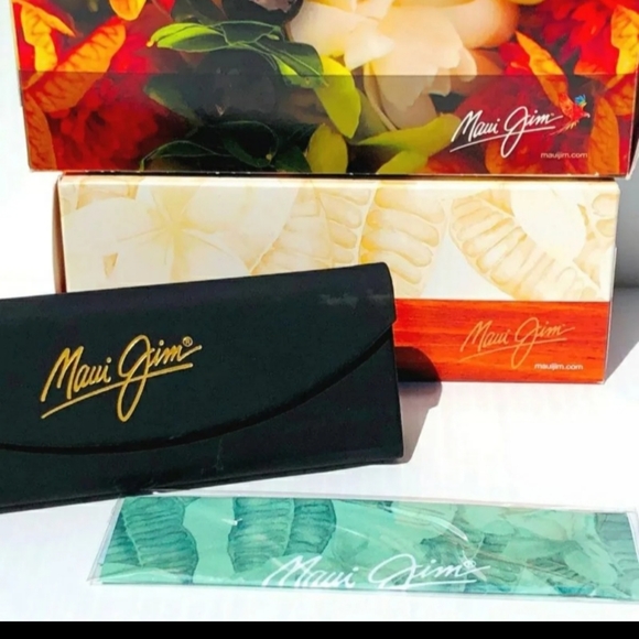 New! Maui Jim Hukilau Polarized Polarized Sunglasses Gold Metal Round Monel NWT! - Picture 7 of 8